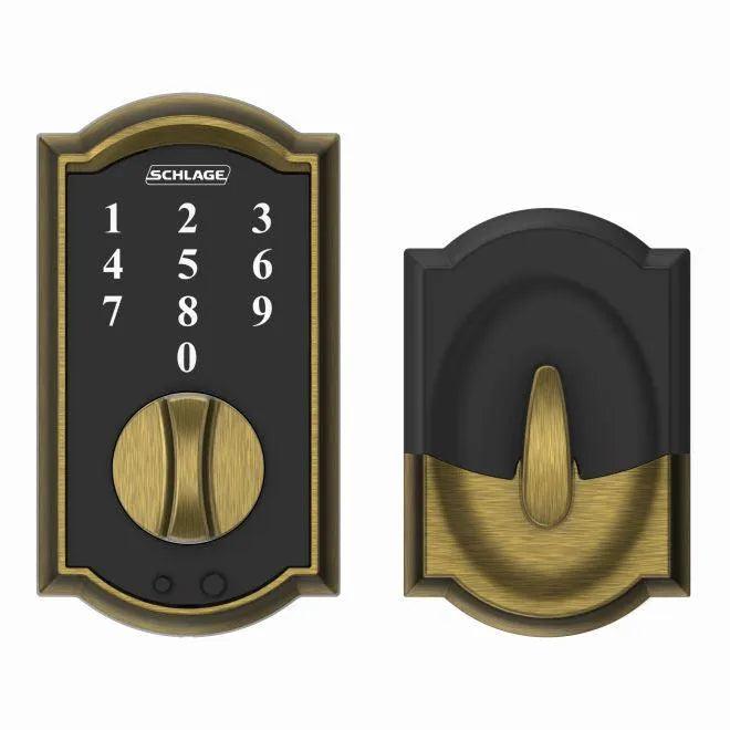 Schlage Camelot Keyless Touch Deadbolt Antique Brass