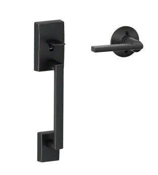 Schlage Century Bottom Half Handleset With Latitude Lever Aged Bronze