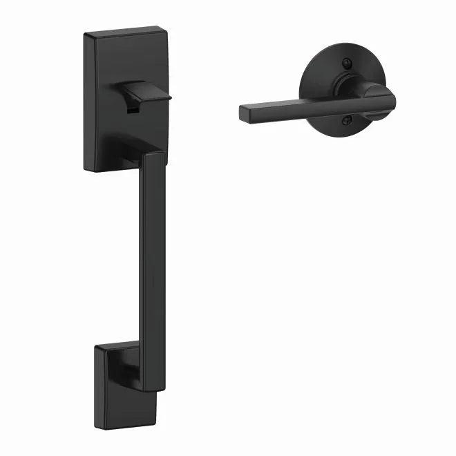 Schlage Century Bottom Half Handleset With Latitude Lever Flat Black