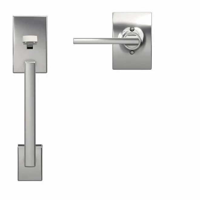 Schlage Century Bottom Half Handleset With Latitude Lever With Century Rosette Bright Chrome