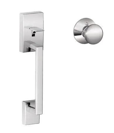 Schlage Century Bottom Half Handleset With Plymouth Knob Bright Chrome
