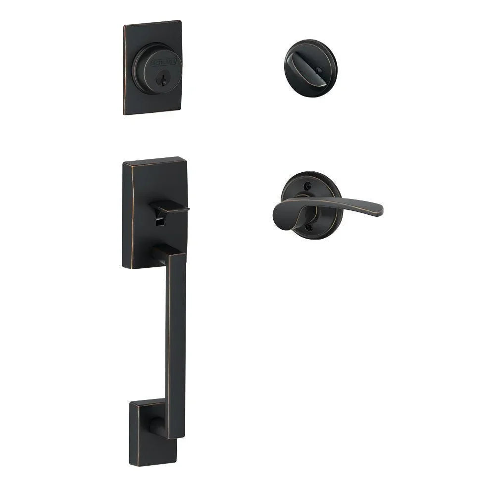 SchlageSchlage Century Single Cylinder Handleset with Merano Lever in 