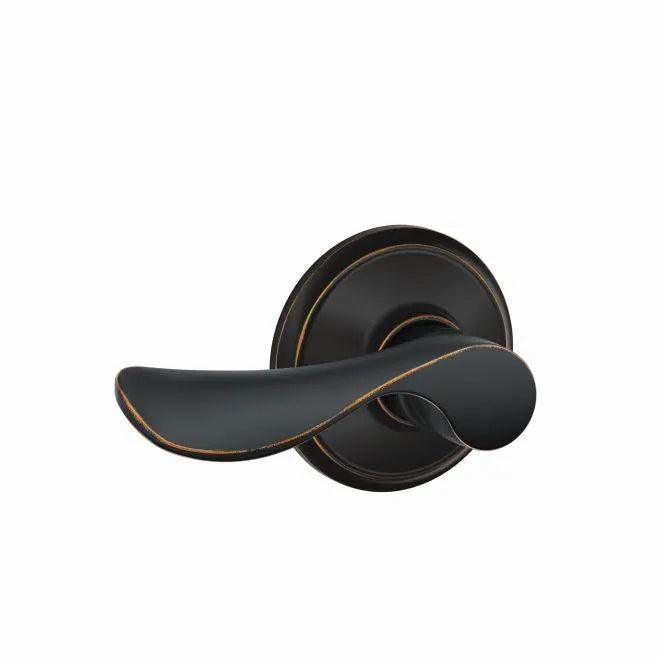 Schlage Champagne Passage Lever in Aged Bronze finish