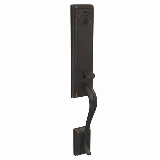 Schlage Custom 3/4 Trim Addison Exterior Active Handleset Only With C Keyway - Interior Trim Sold Separately Aged Bronze