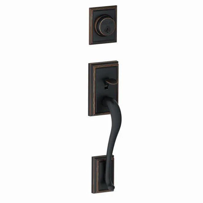 Schlage Custom Addison Dummy Exterior Handleset Only - Interior Trim Sold Separately Aged Bronze
