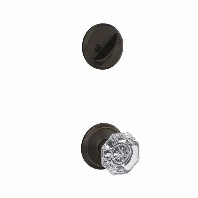 SchlageSchlage Custom Alexandria Glass Knob With Alden Rosette Interior Active Trim - Exterior Handleset Sold Separately in 