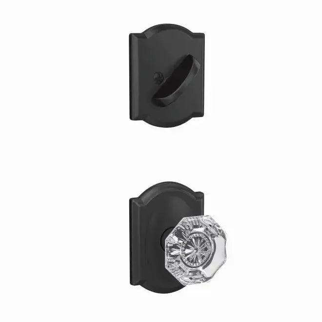 SchlageSchlage Custom Alexandria Glass Knob With Camelot Rosette Interior Active Trim - Exterior Handleset Sold Separately in 