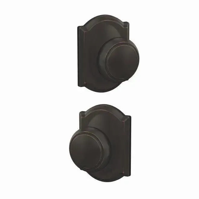 SchlageSchlage Custom Andover Passage and Privacy Knob With Camelot Rosette in 