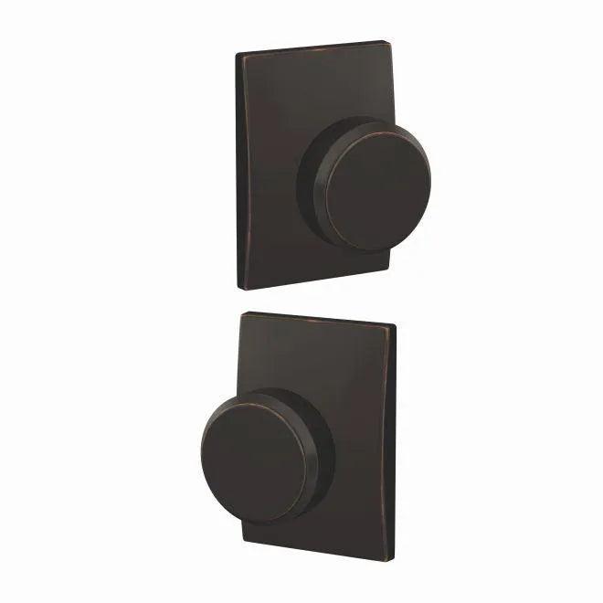 Schlage Custom Bowery Knob with Century Rosette Aged Bronze