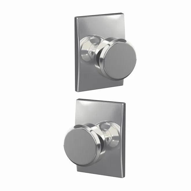 Schlage Custom Bowery Knob with Century Rosette Bright Chrome