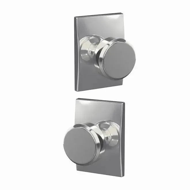 Schlage Custom Bowery Knob with Century Rosette in Bright Chrome finish