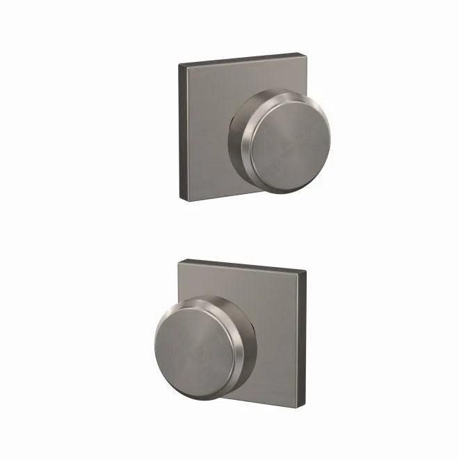 Schlage Custom Bowery Knob with Collins Rosette Satin Nickel