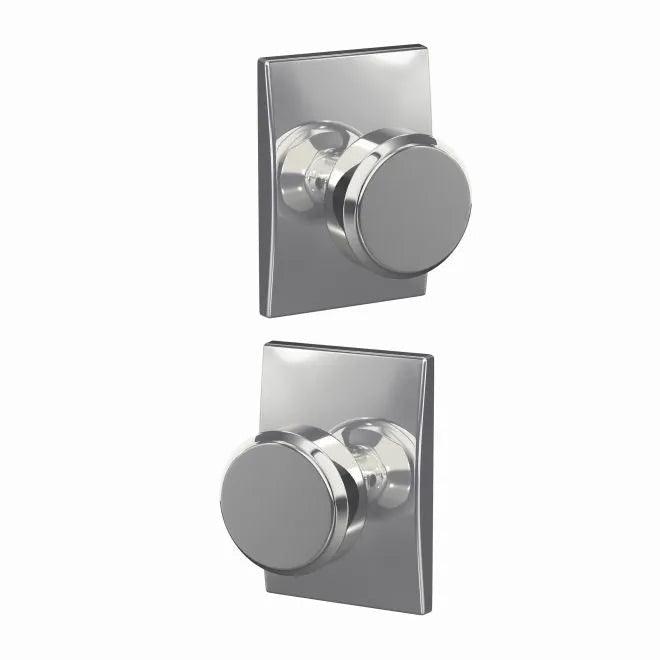 Schlage Custom Bowery Passage and Privacy Knob With Century Rosette Bright Chrome
