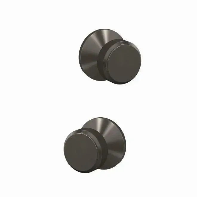 Schlage Custom Bowery Knob with Kinsler Rosette in Black Stainless finish