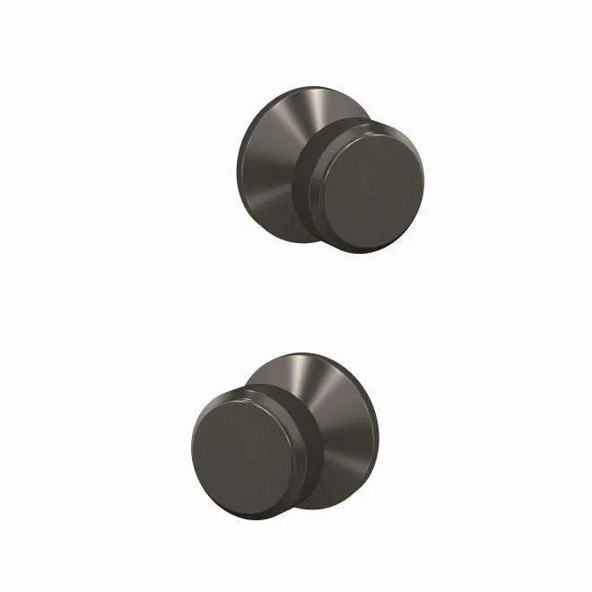 Schlage Custom Bowery Passage and Privacy Knob With Kinsler Rosette Black Stainless