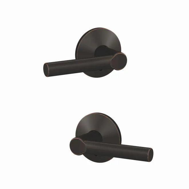 Schlage Custom Broadway Lever With Kinsler Rosette Non Turning Double Dummy Pair Aged Bronze
