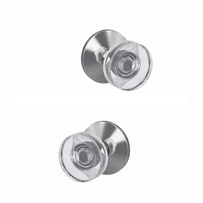 Schlage Custom Double Dummy Dawes Glass Knob with Kinsler Rosette 