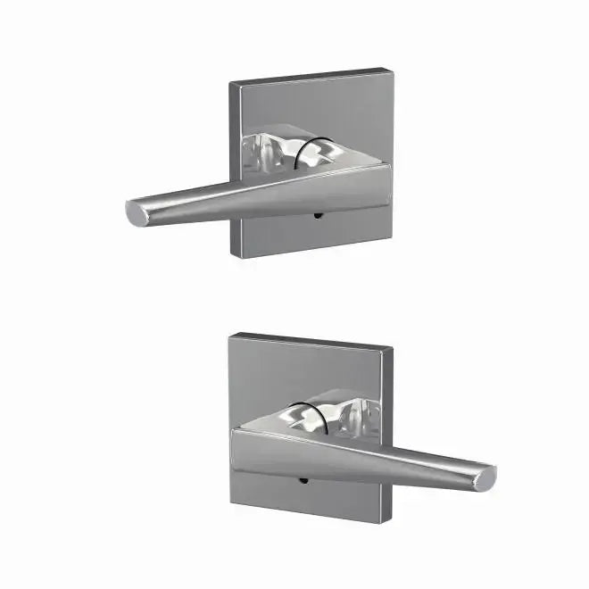 Schlage Custom Eller Lever with Collins Rosette in Bright Chrome finish