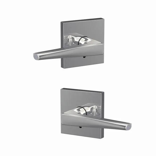Schlage Custom Eller Lever With Collins Rosette Non Turning Double Dummy Pair Bright Chrome