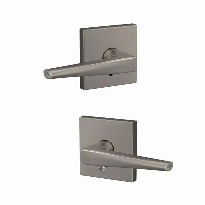 Schlage Custom Eller Lever with Collins Rosette in Satin Nickel finish