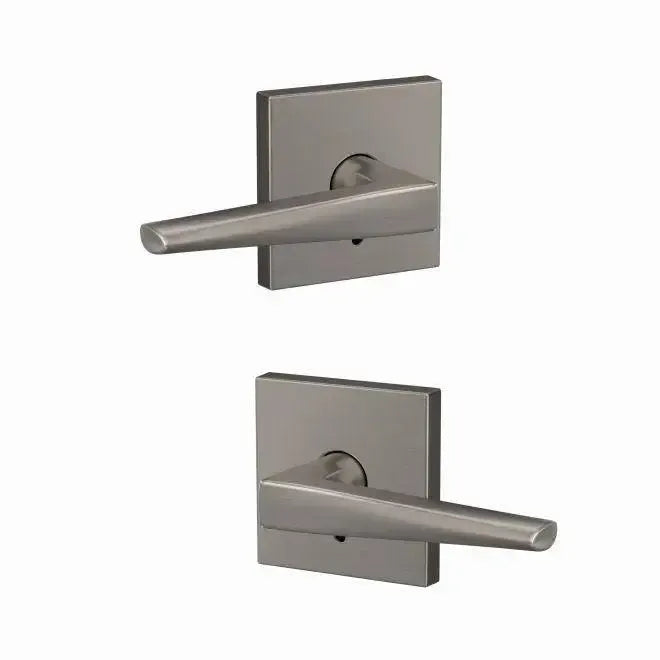 Schlage Custom Eller Lever with Collins Rosette in Satin Nickel finish