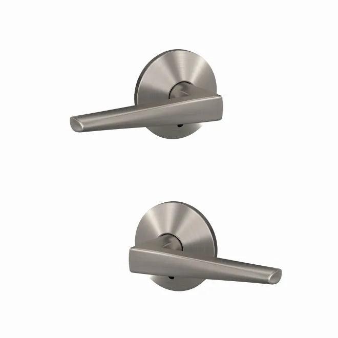 Schlage Custom Eller Lever With Kinsler Rosette Non Turning Double Dummy Pair Satin Nickel