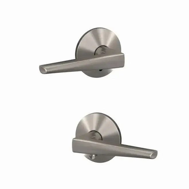 Schlage Custom Eller Lever with Kinsler Rosette in Satin Nickel finish