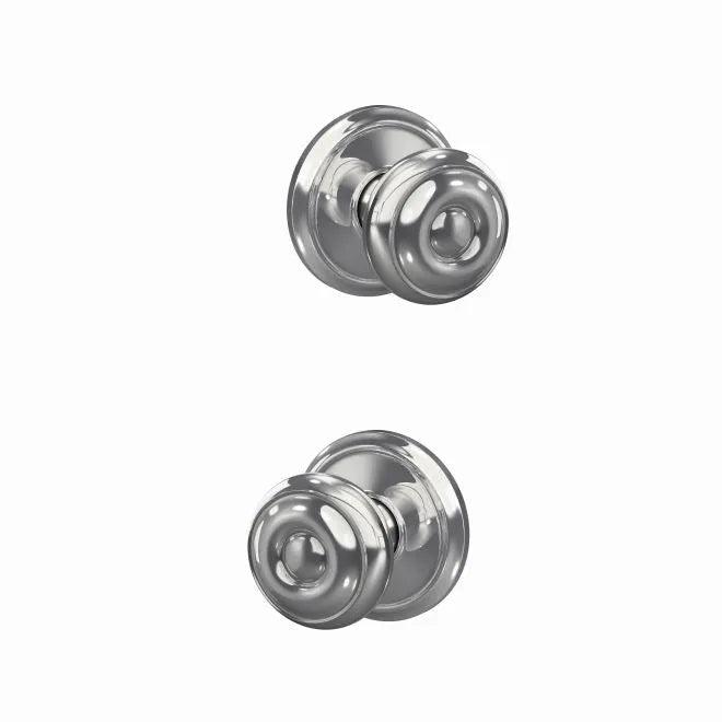 Schlage Custom Georgian Passage and Privacy Knob With Alden Rosette Bright Chrome