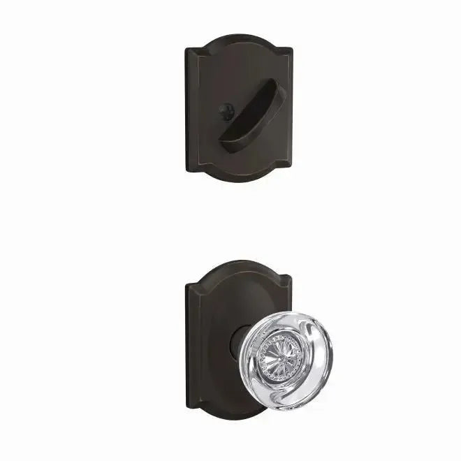 SchlageSchlage Custom Hobson Knob With Camelot Rosette Interior Active Trim - Exterior Handleset Sold Separately in 