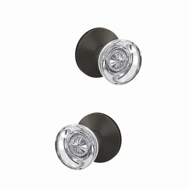 Schlage Custom Hobson Knob with Kinsler Rosette Aged Bronze