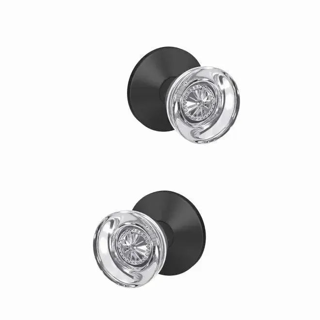 Schlage Custom Hobson Knob with Kinsler Rosette Flat Black