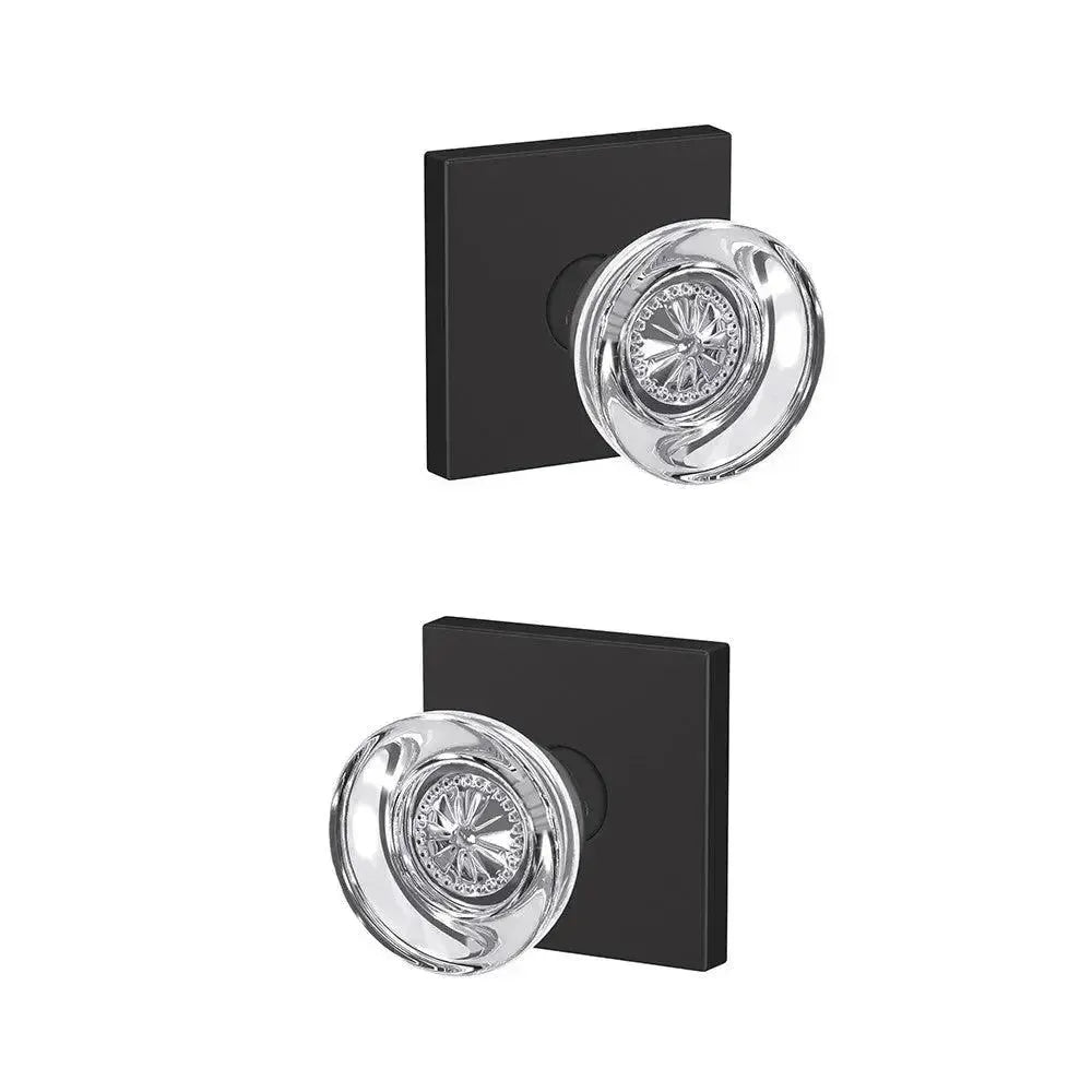 Schlage Custom Hobson Knobwith Collins Rosette Matte Black