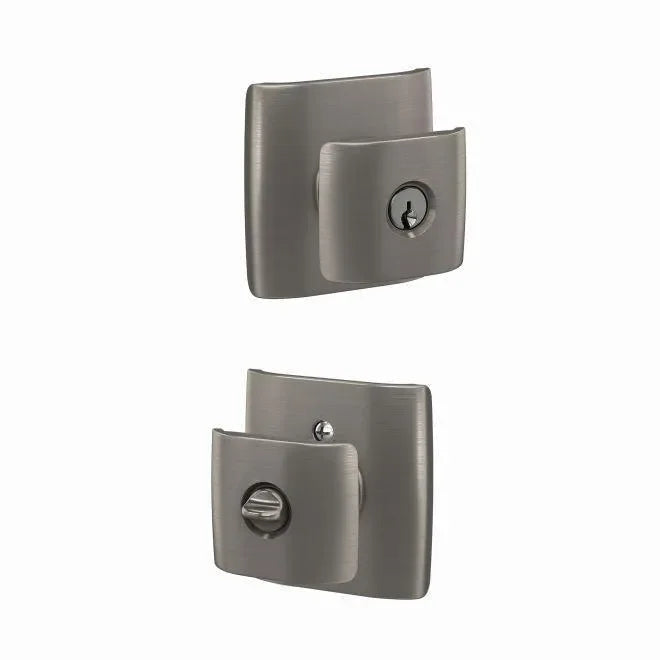 Schlage Custom Keyed Entry Ganton Knob with Dalton Rosette in Satin Nickel finish