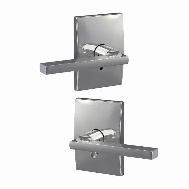 Schlage Custom Latitude Lever with Century Rosette in Bright Chrome finish