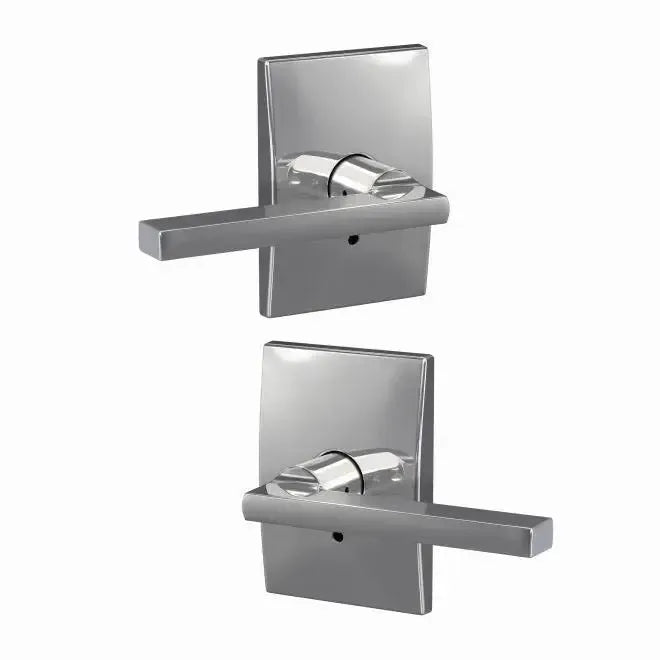 Schlage Custom Latitude Lever with Century Rosette in Bright Chrome finish