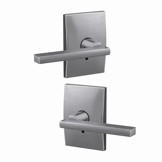 Schlage Custom Latitude Lever with Century Rosette in Satin Chrome finish