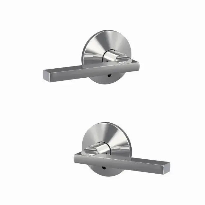 Schlage Custom Latitude Lever with Kinsler Rosette in Bright Chrome finish