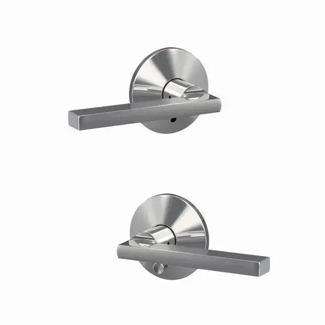 Schlage Custom Latitude Lever with Kinsler Rosette in Bright Chrome finish