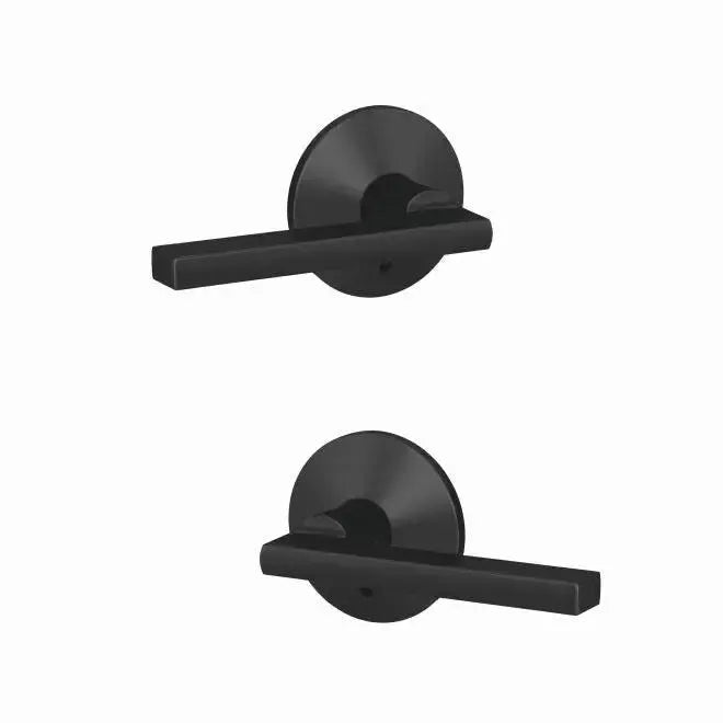 Schlage Custom Latitude Lever with Kinsler Rosette in Flat Black finish