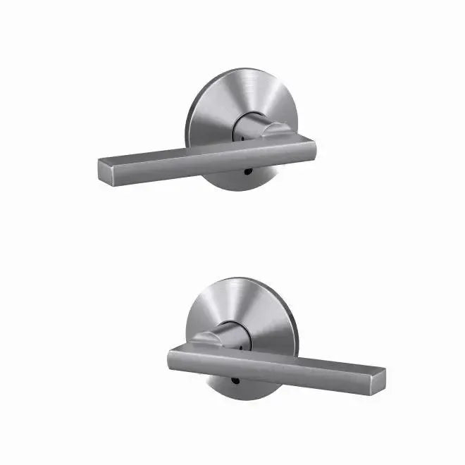 Schlage Custom Latitude Lever with Kinsler Rosette in Satin Chrome finish