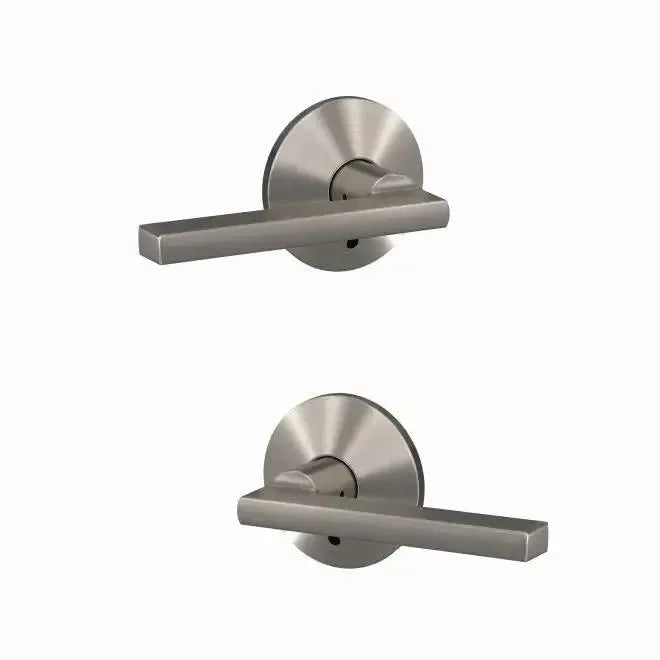 Schlage Custom Latitude Lever with Kinsler Rosette in Satin Nickel finish