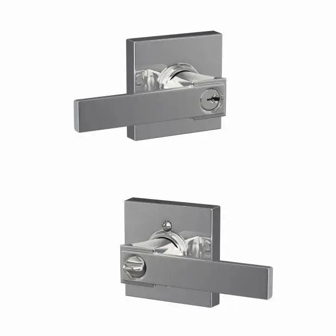 Schlage Custom Northbrook Lever with Collins Rosette in Bright Chrome finish