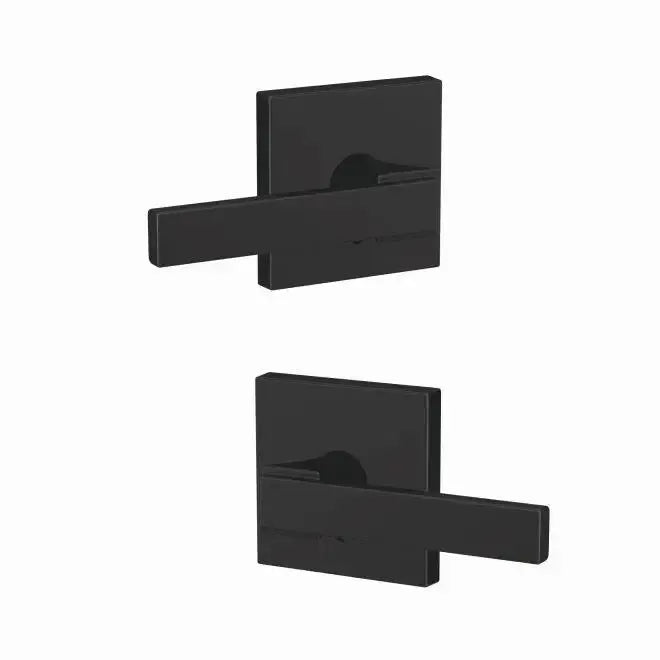Schlage Custom Northbrook Lever with Collins Rosette in Flat Black finish