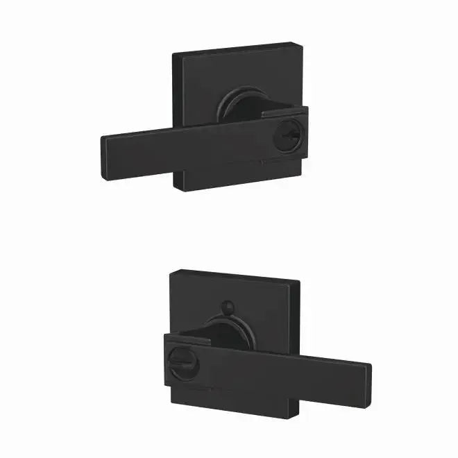 Schlage Custom Northbrook Lever with Collins Rosette in Flat Black finish