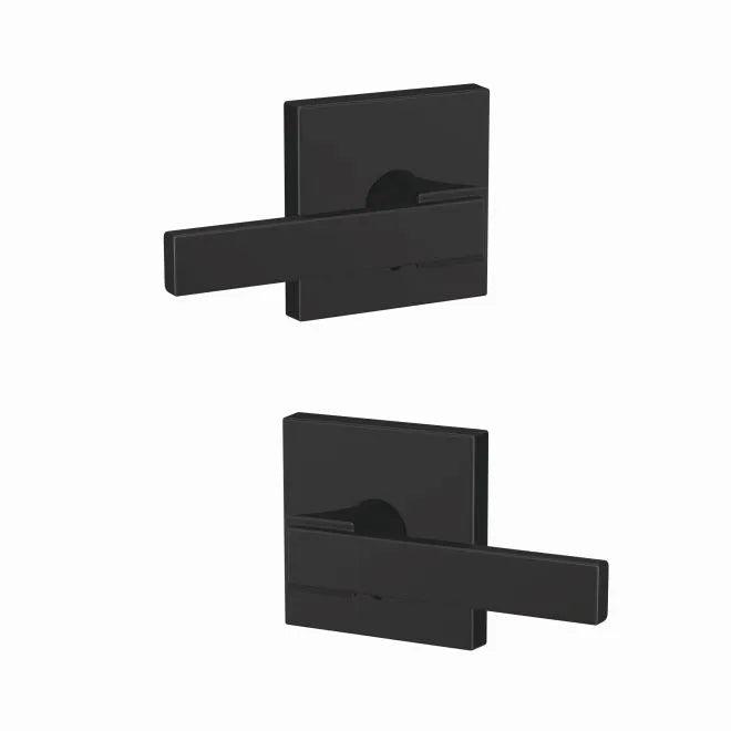 Schlage Custom Northbrook Lever With Collins Rosette Non Turning Double Dummy Pair in Flat Black finish
