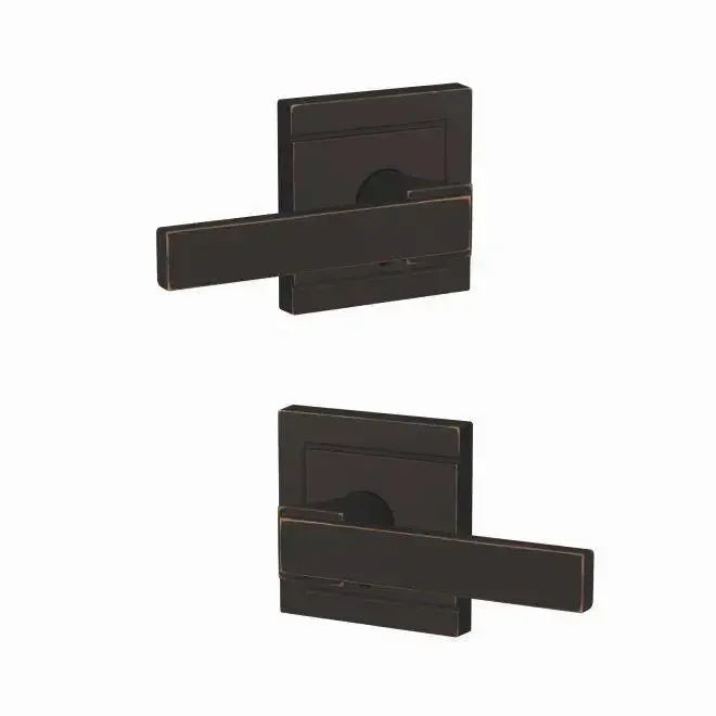 Schlage Custom Northbrook Lever with Upland Rosette in Aged Bronze finish
