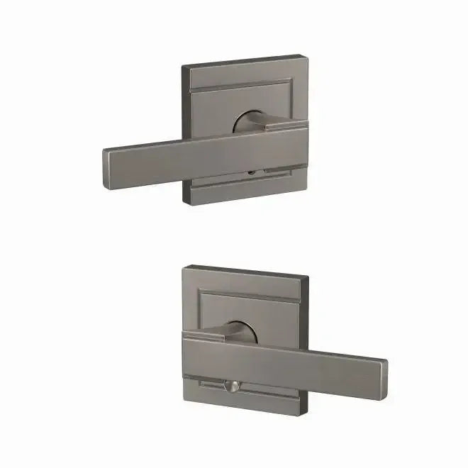 Schlage Custom Northbrook Lever with Upland Rosette in Satin Nickel finish