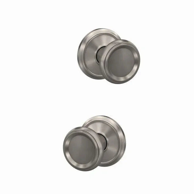 Schlage Custom Passage and Privacy Offerman Knob with Alden Rosette Satin Nickel