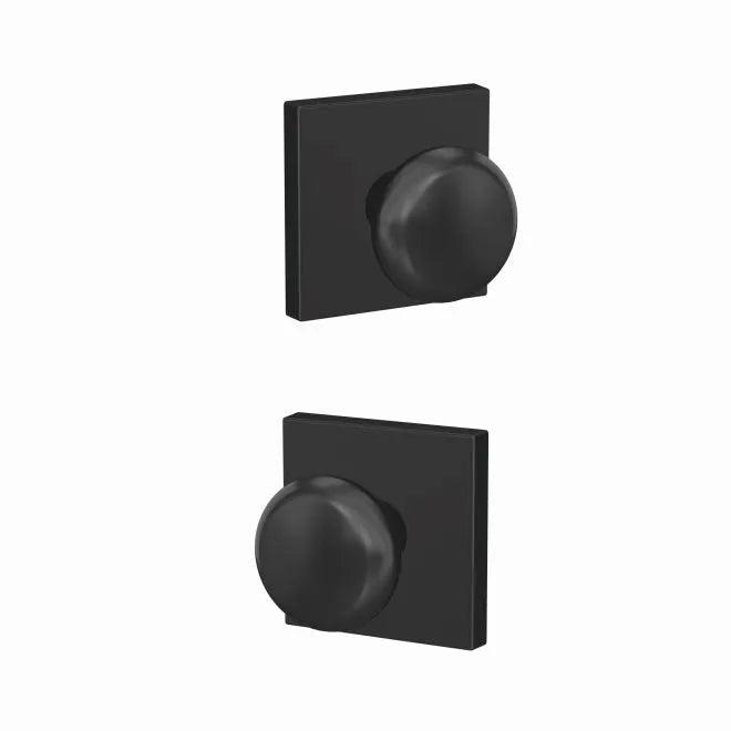 Schlage Custom Plymouth Passage and Privacy Knob With Collins Rosette Flat Black