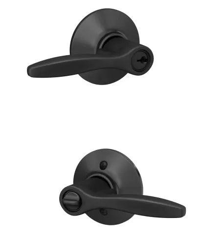 Schlage Delfayo Keyed Entry Lever Flat Black